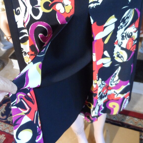 Etro Black Sheath Dress with Multicolor Floral Print Panels – IT 44 / US 8 - Picture 10 of 16